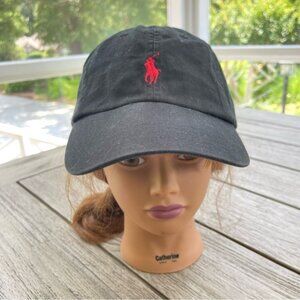 Polo By Ralph Lauren Logo Black Chino Baseball Unisex Cap Hat